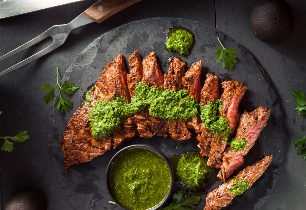 стейк Мачете на сковороде стейк Мачете на сковороде