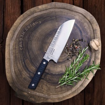 Нож Сантоку 30 см (Сталь N690) Слезы Вегана