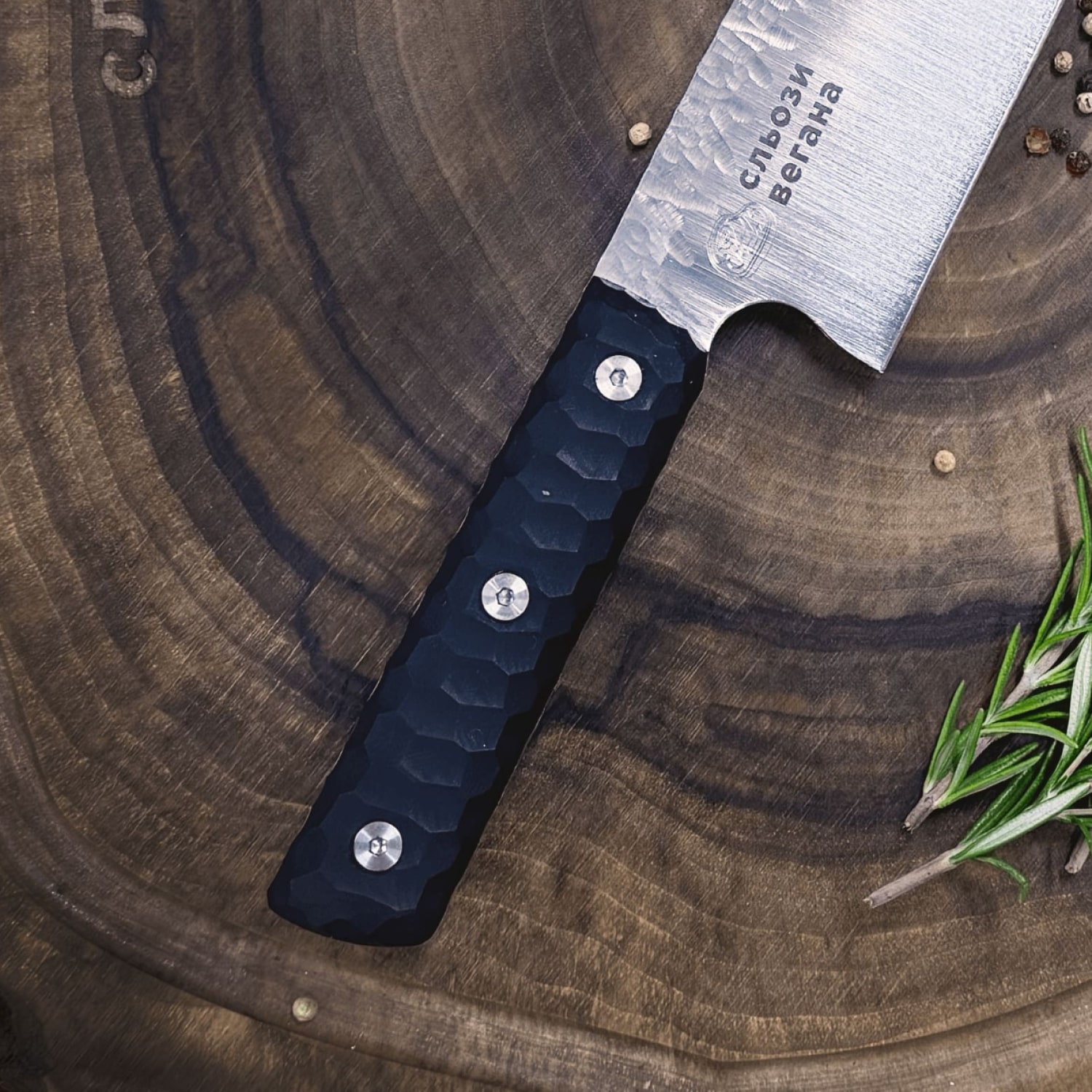 Нож Сантоку 30 см (Сталь N690) Слезы Вегана