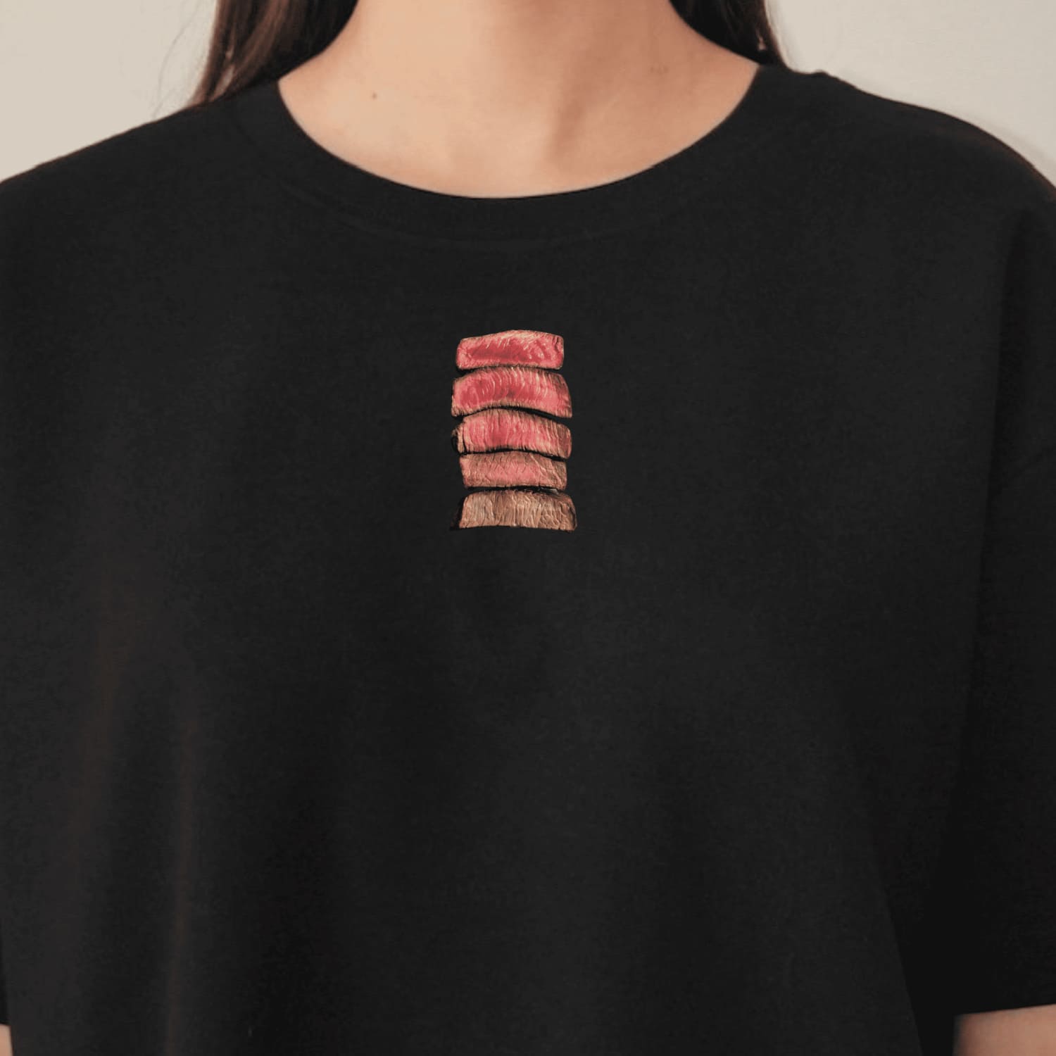 Футболка Просмажування стейка чорна Сльози Вегана