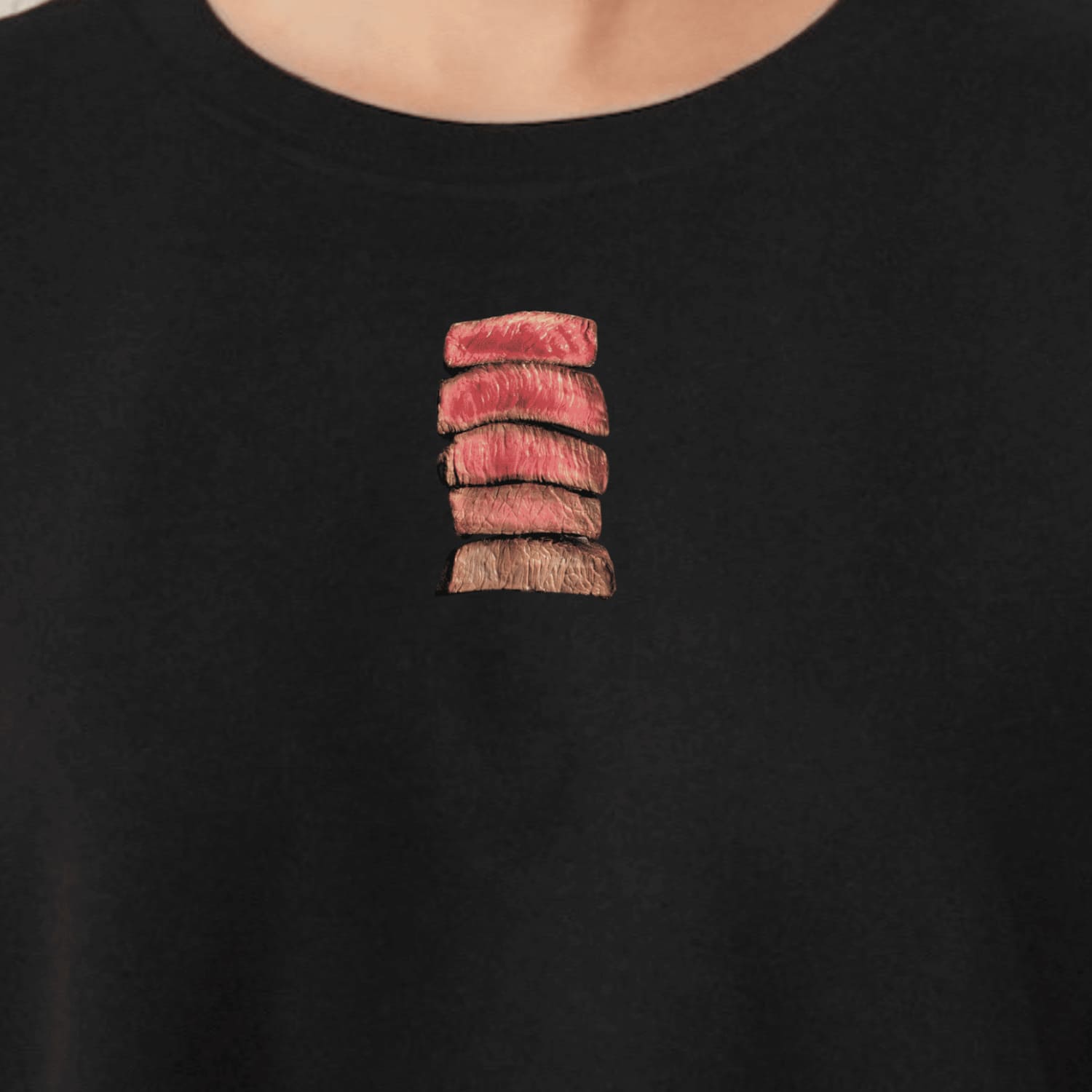 Футболка Просмажування стейка чорна Сльози Вегана Футболка Просмажування стейка чорна Сльози Вегана