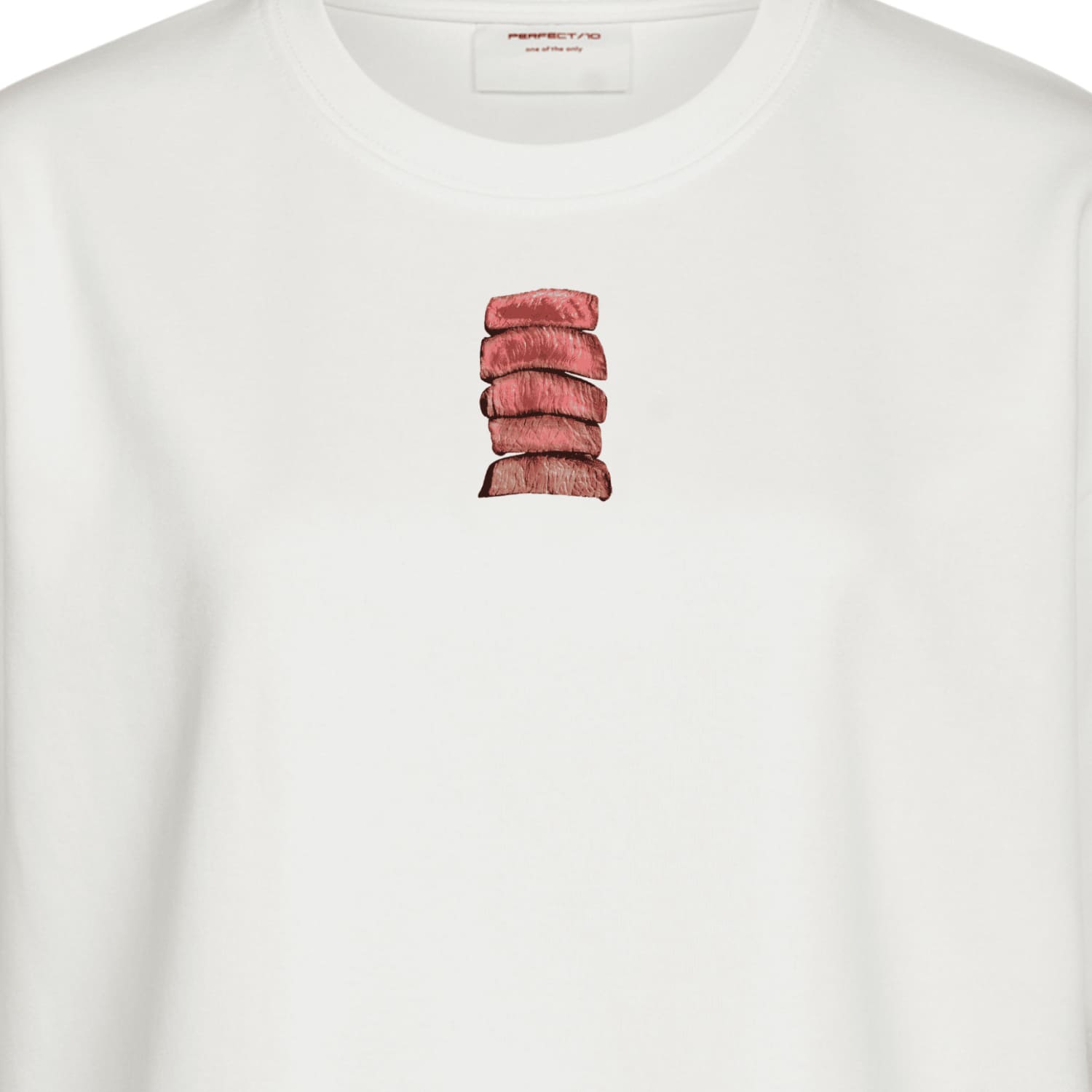 Футболка Просмажування стейка біла Сльози Вегана