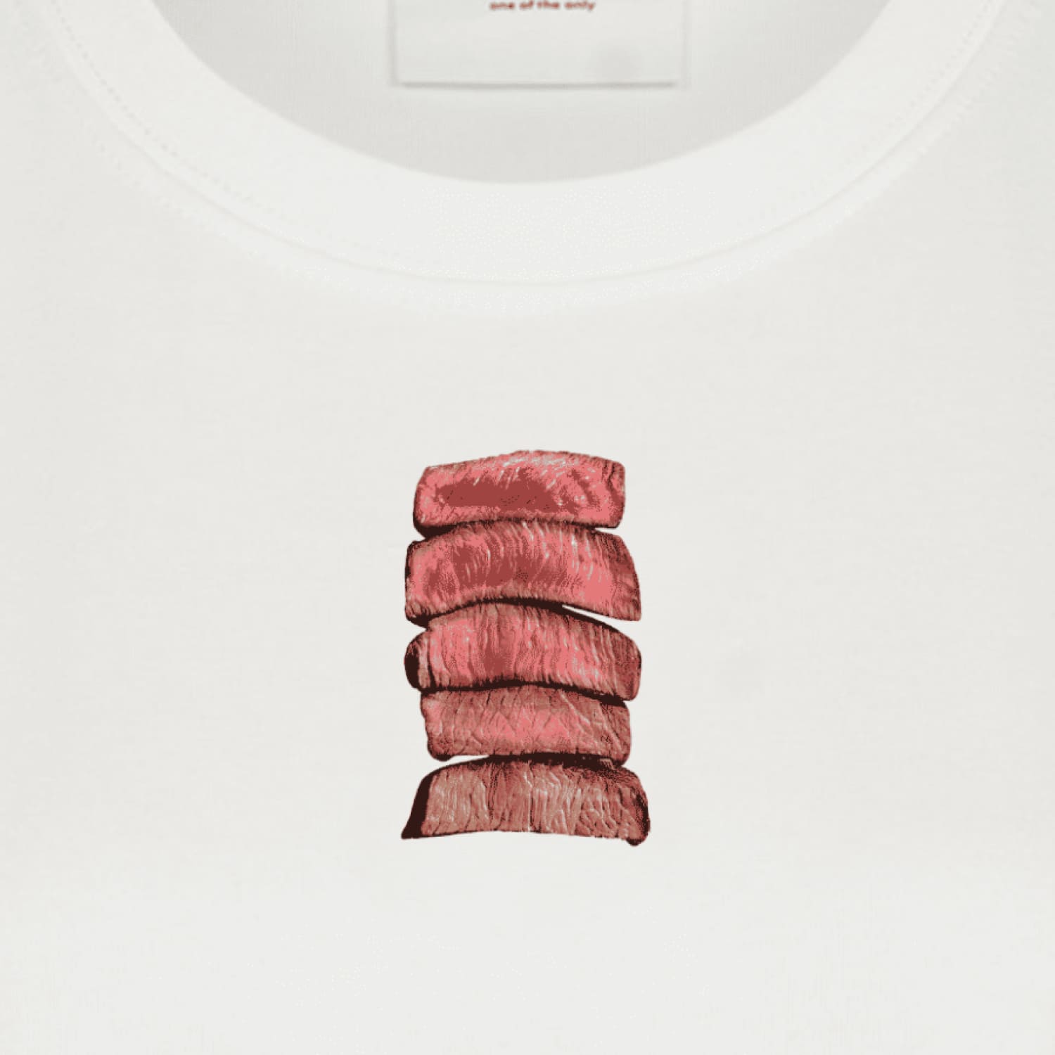 Футболка Просмажування стейка біла Сльози Вегана Футболка Просмажування стейка біла Сльози Вегана