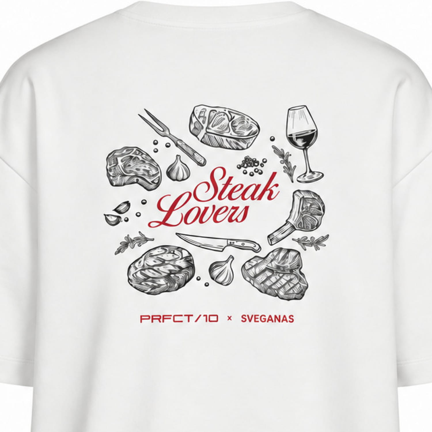 Футболка Steak Lovers Club біла Сльози Вегана